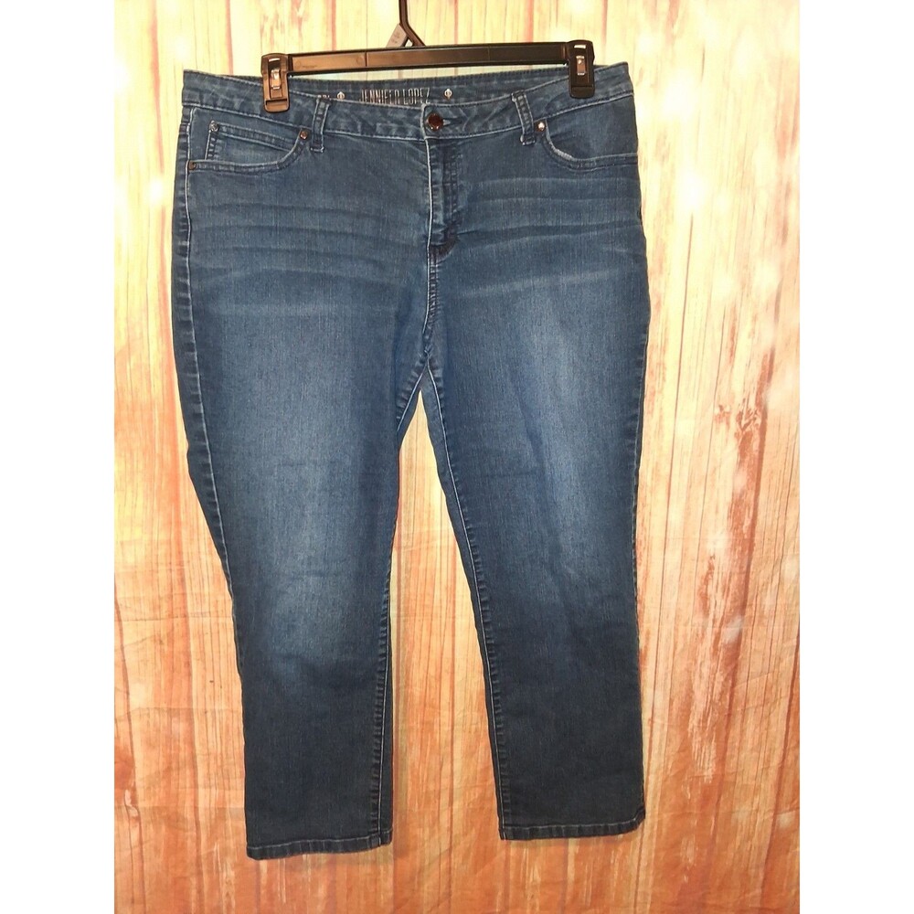 Jennifer Lopez Medium Denim Taper Capri Jeans Sz 16